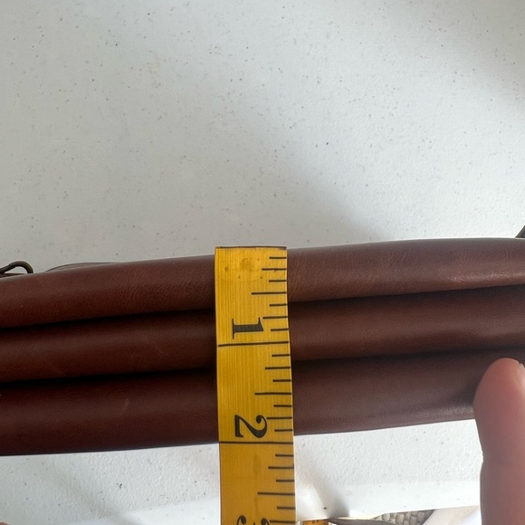 Made in Italy Leather Crossbody Bag Brown Turn-Lock Triple-Gusset Vintage - Picture 15 of 15